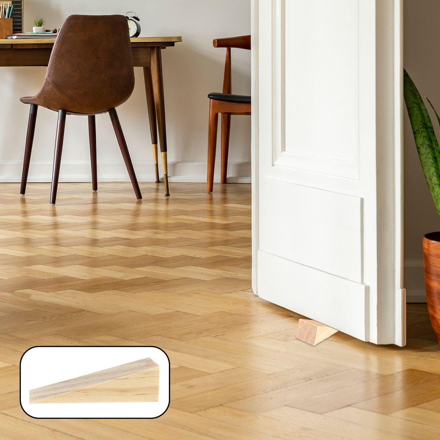 Door Stopper 3 x Traditional Wooden Beech Wood Door Stop Wedge Door Stopper stop