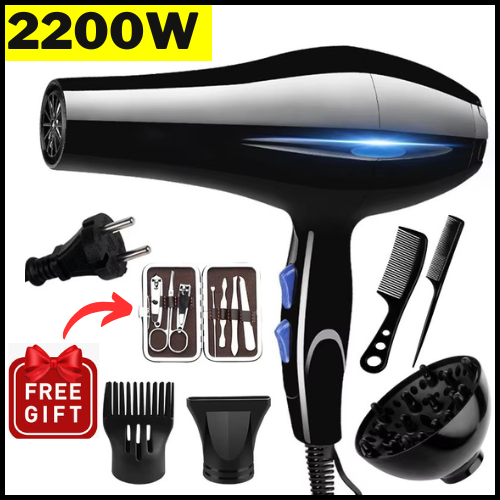 Professional Hair Dryer Nozzle Low Noise 2200W Ionic Blow Dryer with Diffuser UK.