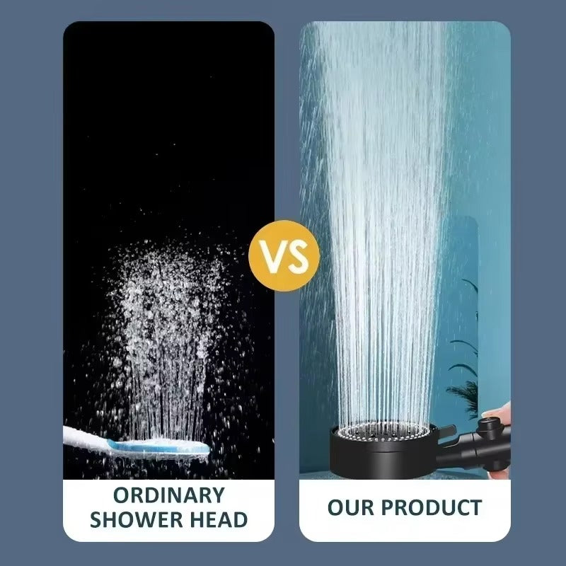 High Pressure Bath Shower Head 5 Mode Large Chrome Handset Head Saving