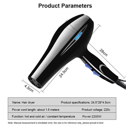 Professional Hair Dryer Nozzle Low Noise 2200W Ionic Blow Dryer with Diffuser UK.