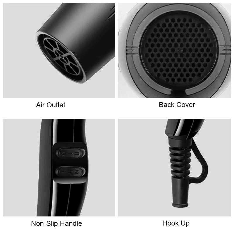 Professional Hair Dryer Nozzle Low Noise 2200W Ionic Blow Dryer with Diffuser UK.