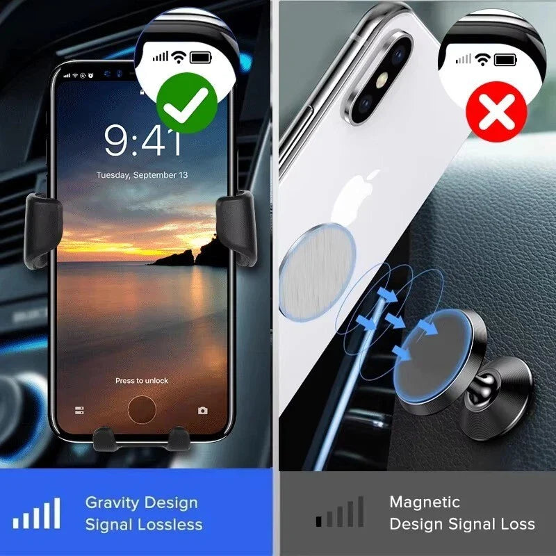 UK Universal Mobile Car Phone Holder Air Vent Gravity Design Mount Cradle Stand.