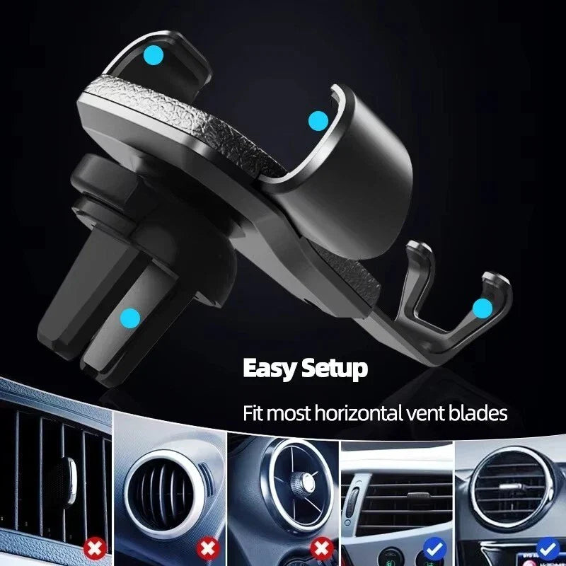UK Universal Mobile Car Phone Holder Air Vent Gravity Design Mount Cradle Stand.