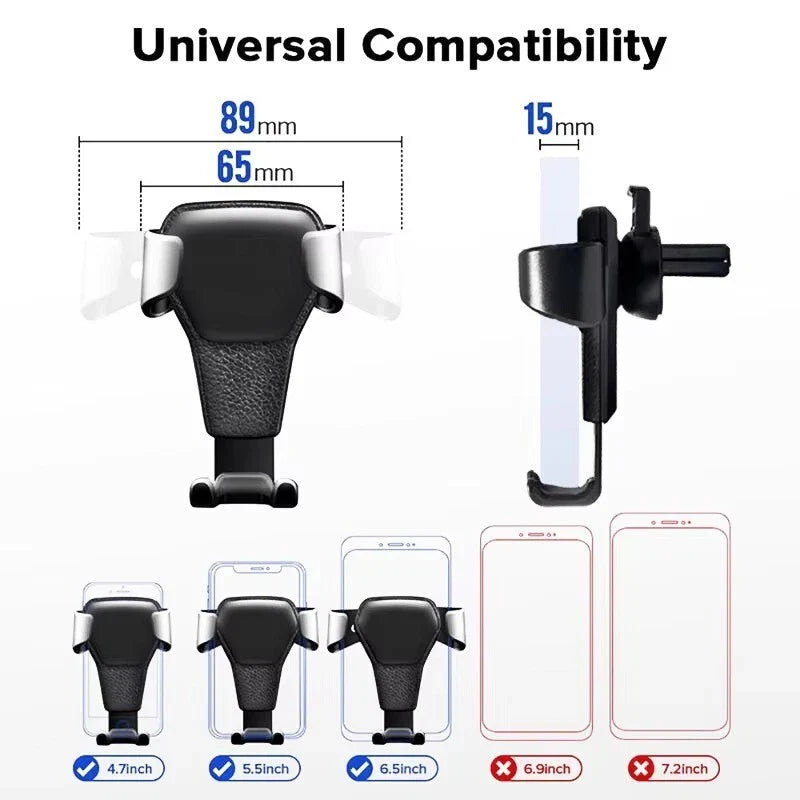 UK Universal Mobile Car Phone Holder Air Vent Gravity Design Mount Cradle Stand.
