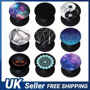 Pop Out Socket Holder Selfie Finger Grip Stand for iPhone Samsung Mobile Phones.