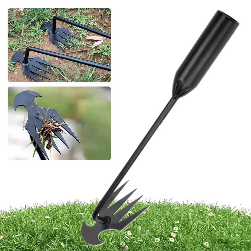 4-Teeth Weed Pulling Tool Portable Weed Puller Weeder Digger Rake Gardening Hoes