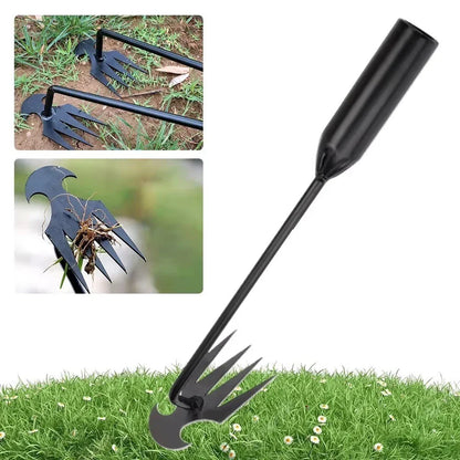 4-Teeth Weed Pulling Tool Portable Weed Puller Weeder Digger Rake Gardening Hoes