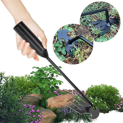 4-Teeth Weed Pulling Tool Portable Weed Puller Weeder Digger Rake Gardening Hoes