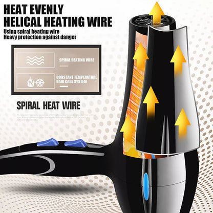 Professional Hair Dryer Nozzle Low Noise 2200W Ionic Blow Dryer with Diffuser UK.