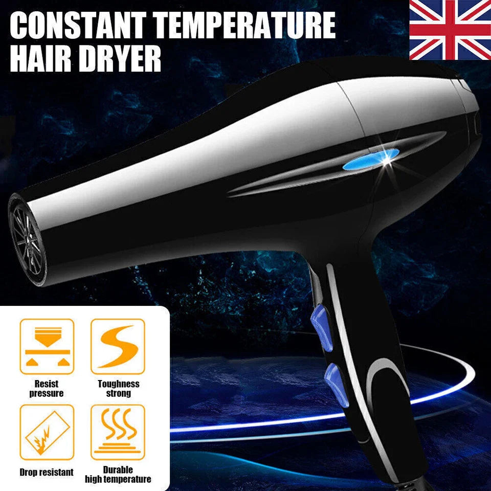 Professional Hair Dryer Nozzle Low Noise 2200W Ionic Blow Dryer with Diffuser UK.