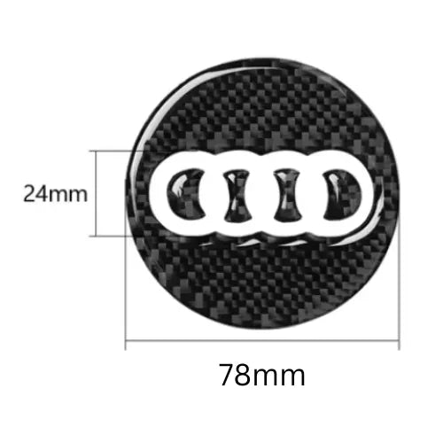 78 mm For Audi A1 A3 A4 A5 A6 A7 A8 Q3 Carbon Fibre Steering Wheel Sticker Decal