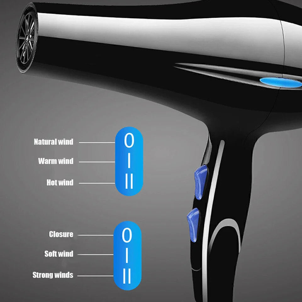 Professional Hair Dryer Nozzle Low Noise 2200W Ionic Blow Dryer with Diffuser UK.