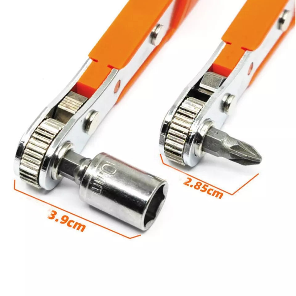 Magnetic Screwdriver Bits Set Mini Ratchet Wrench Right Angle Drive High Torque
